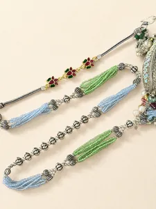 The Aqua Blossom Clutch closeup 3